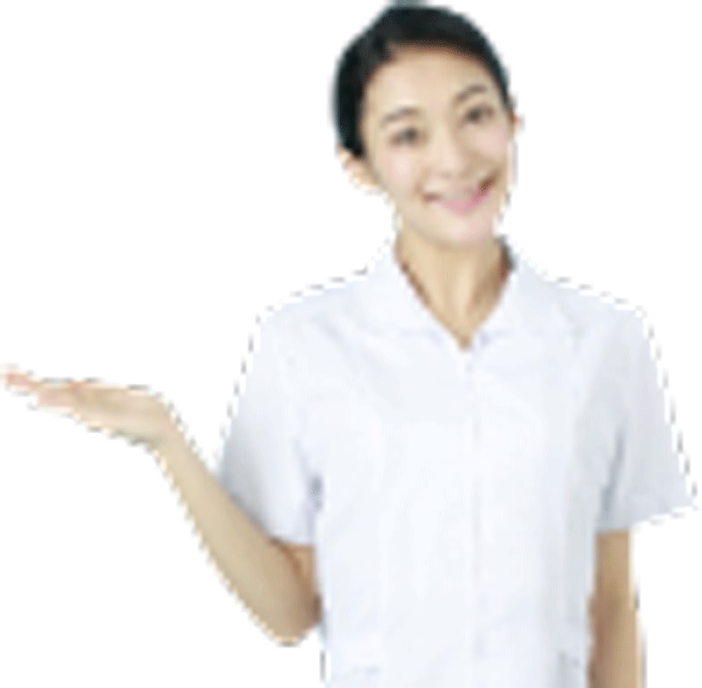 案内ポーズの看護師